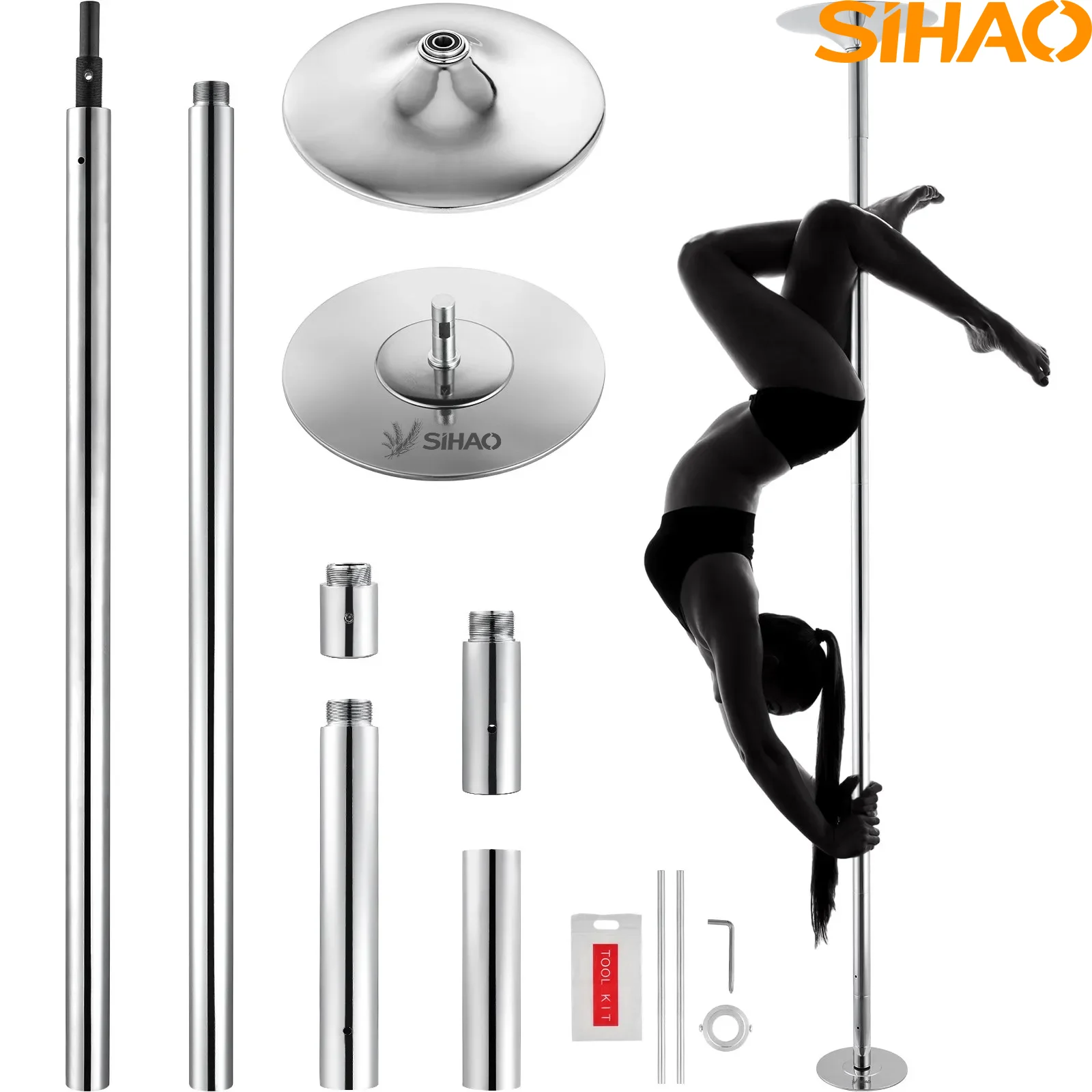 

SIHAO Suspension Aerial Flying Pole Portable Dancing Pole Nightclub Dance Striptease Pole Home Gym Fitness Spinning