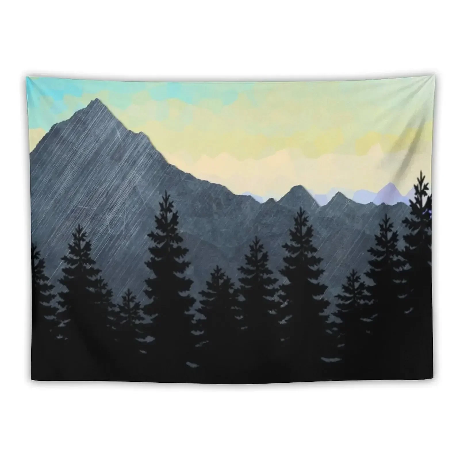 Mountain Range with Crystal Sky. Tapestry Room Decorator Wall Decorations Outdoor Decor Tapestry