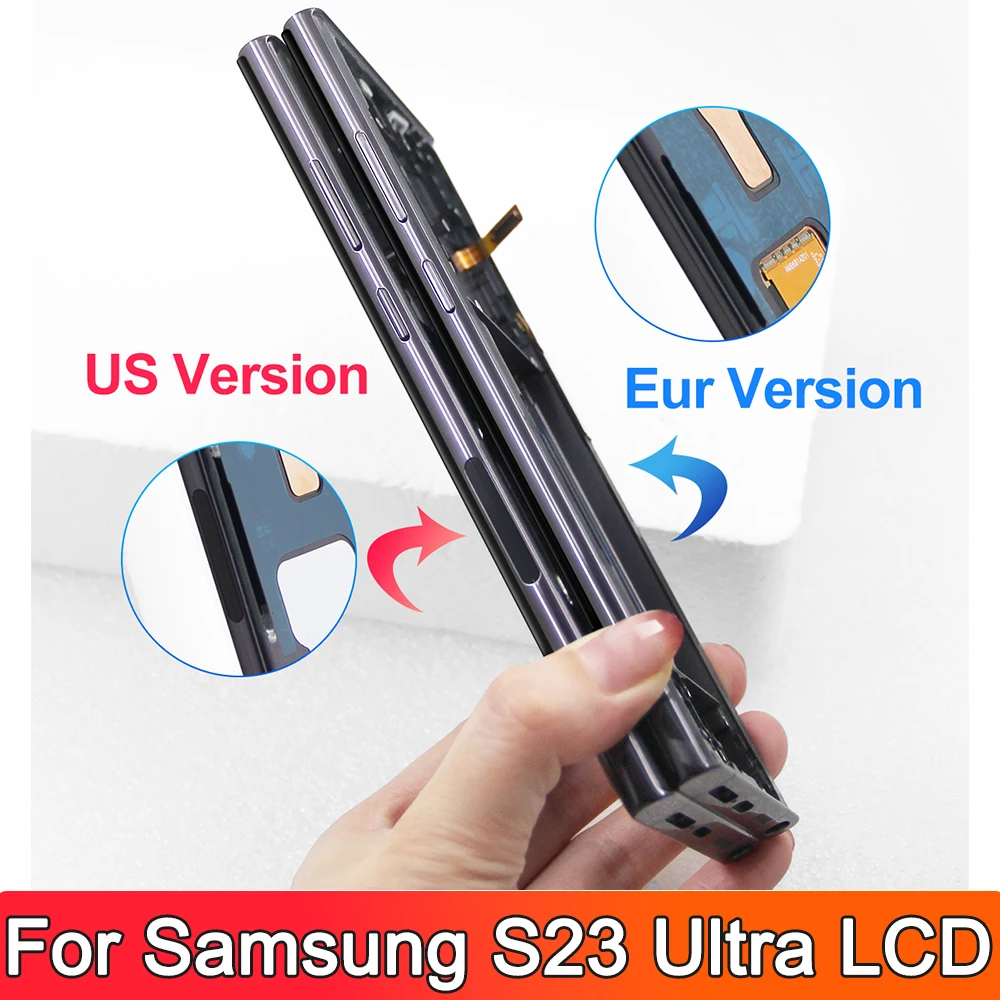 6.8\'\'Tested Display S23 Ultra For Samsung Galaxy S23 Ultra S918B S918U LCD Display Touch Screen Digitizer Assembly Replacement