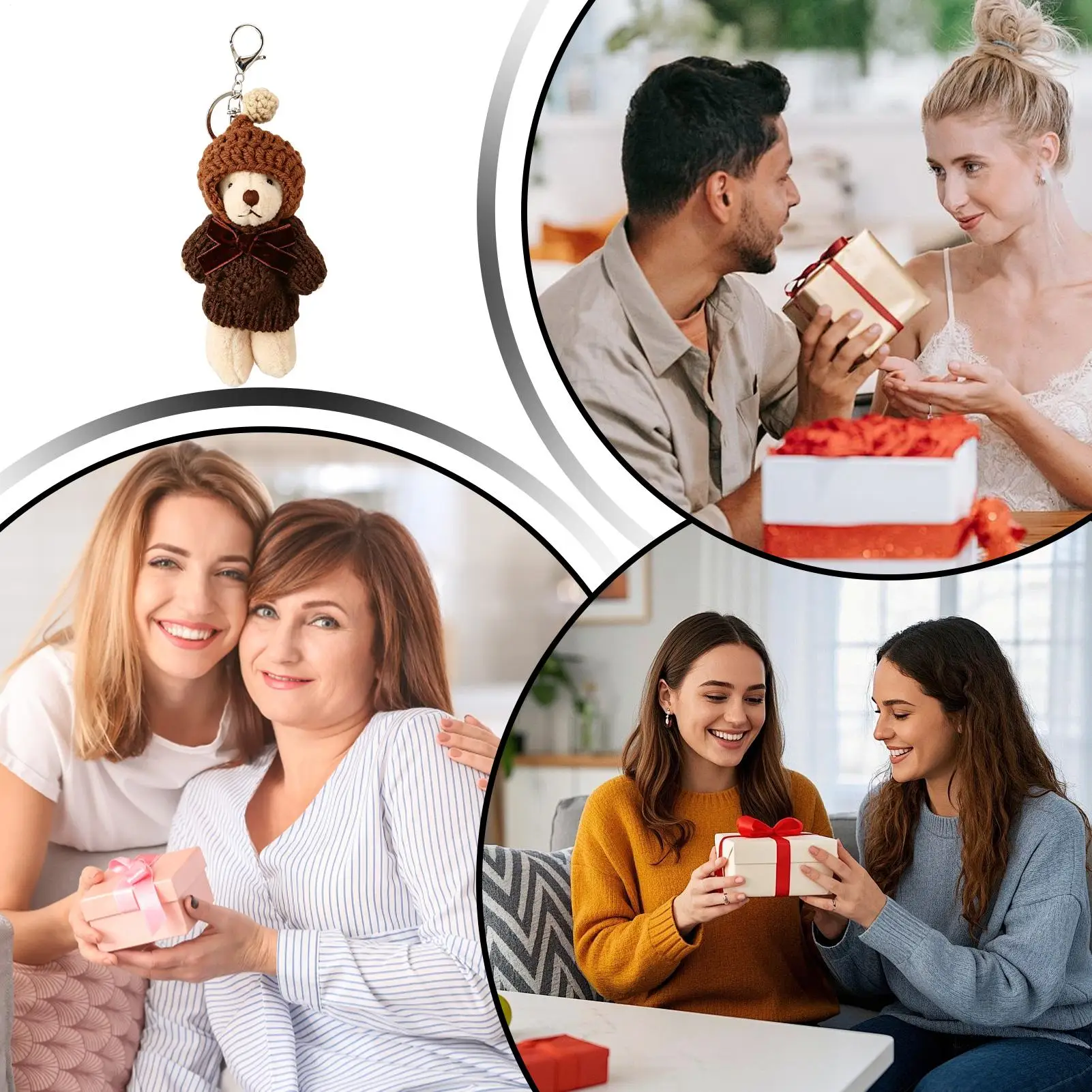 

Cute Bag Charms Adorable Pendant Keyring Bear Bag Charm For Purse Wallet Pocket Home Office Travel Birthday Daughter