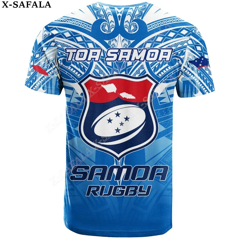 Samoa Polynesian Lauhala Rugby  3D Print Mesh Fiber T-Shirt Tops Summer Tees Men Streetwear Shorts Sleeve Sport Casual Shirt-6