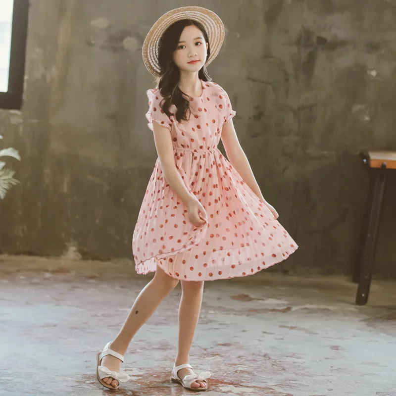 2024 princess Summer Baby Kids Girls Clothes Dresses Party Sleeveless Polka Dot Flower Gown Dress 2 3 4 5 6 7 8 9 10 11 12 Years