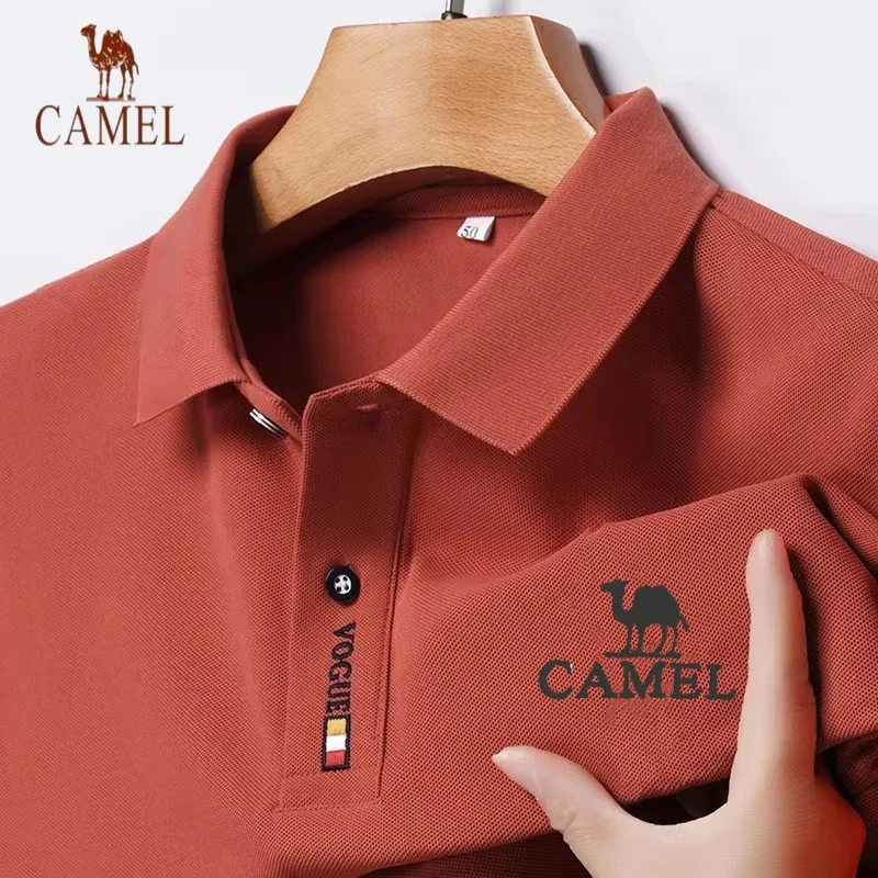 Camel men's summer new high-end multi-functional embroidery casual fashion short-sleeved POLO shirt comfortable top