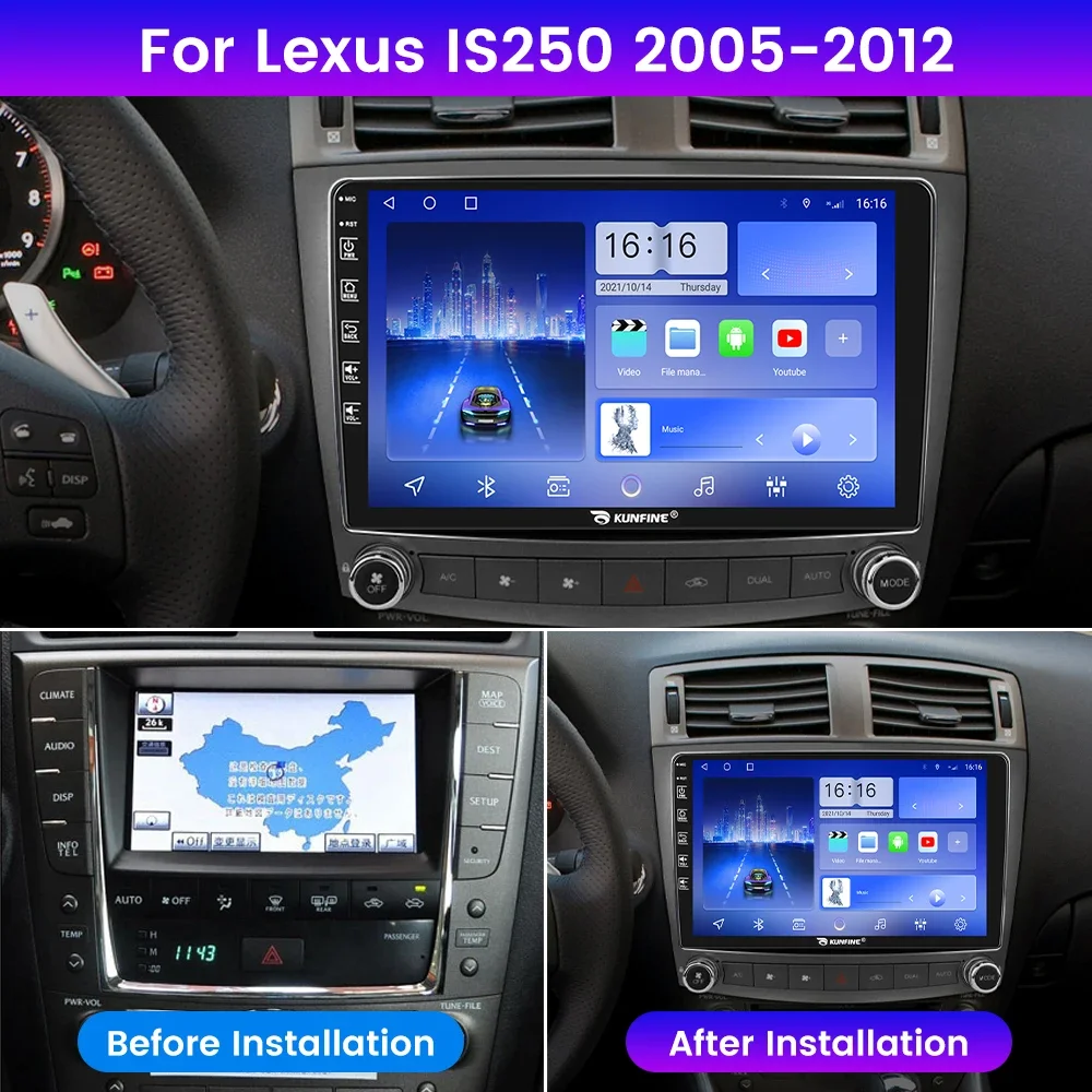 Android Car Radio For Lexus IS250 2005-2012 Car Stereo 2Din Octa Core GPS Navigation Player IPS Screen Carplay Android Auto