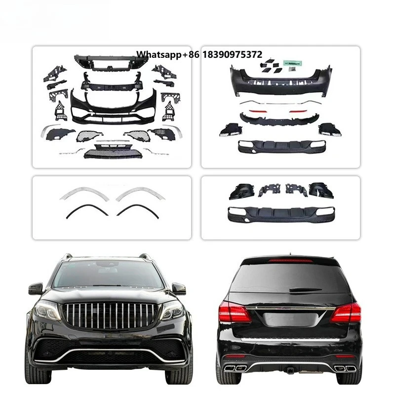 For 2016-2019 GLS 166 Upgrade GLS63 A-MG Bodykit Front/Rear Bumper Wheel Arch Diffuser Exhaust Tips Grille Wholesale Price