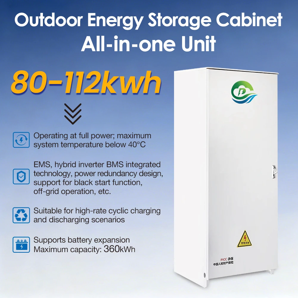 High Voltage All-in-One Inverter & Battery ESS 50kW Hybrid 60kWh LiFePO4 On/Off Grid Energy Storage System