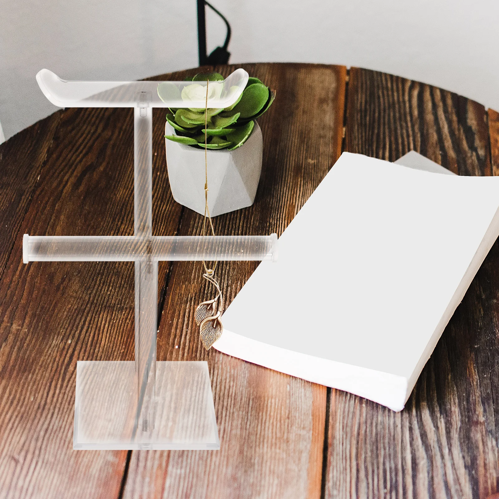 

Transparent Acrylic Headband Holder 2 Tier Hair Hoops Display Rack Scrunchies Organizer for Home Desktop Jewelry Storage