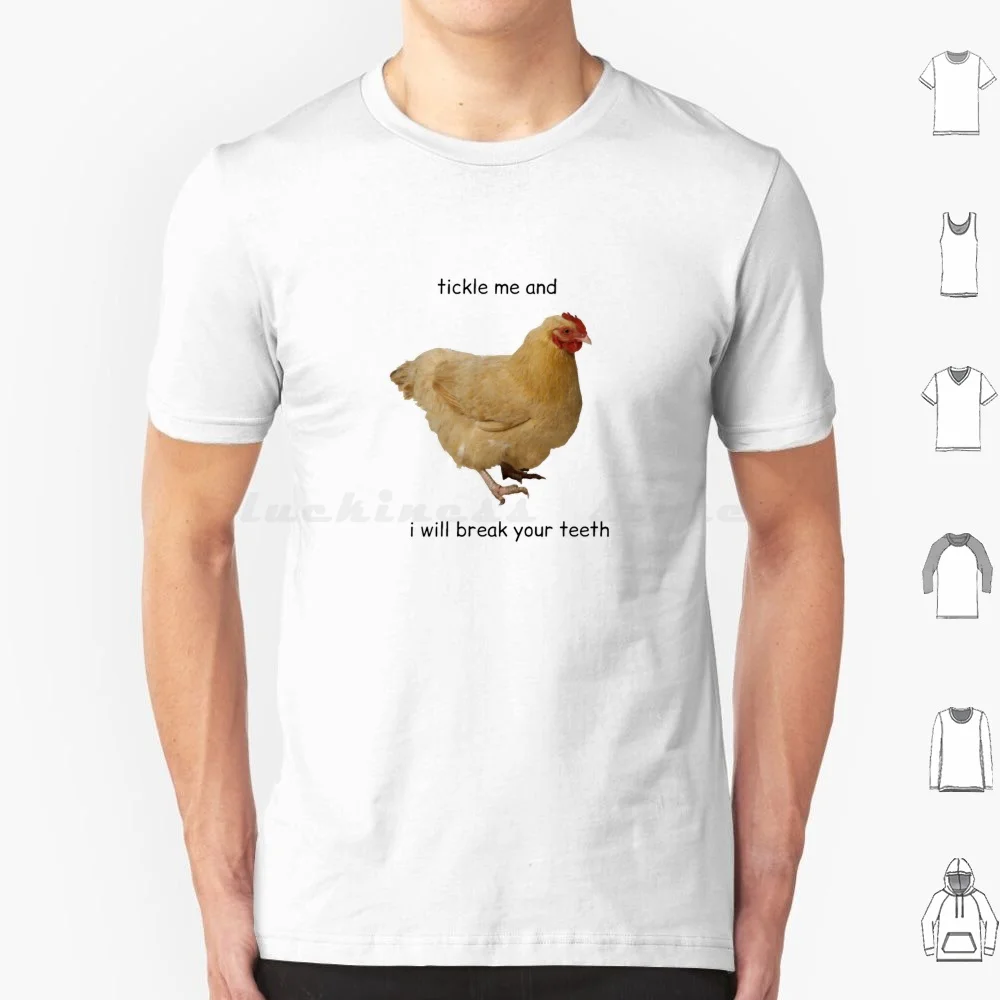Warning : Do Not Tickle Me T Shirt Big Size 100% Cotton Tickle Aggressive Funny Stupid Meme Shitpost Chicken Comic Sans Tickled