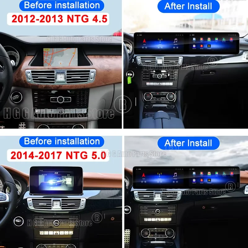 mz Dual Screen Android14 Car Radio Carplay Screen for Mercedes Benz CLS W218 2012-2017 Multimedia Player GPS Navigation HeadUnit