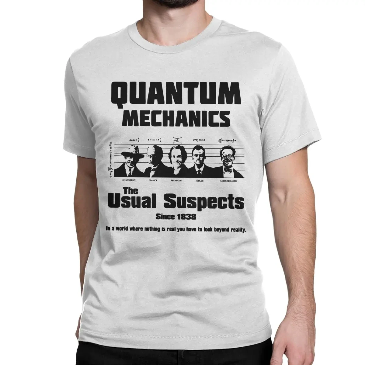 Men Women Quantum Mechanics The Usual Suspects T Shirt Science Physicist Geek Nerd Cotton Tops Round Neck Tees Classic T-Shirts