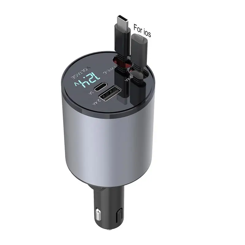 

Автомобильное зарядное устройство PD с двумя портами USB Type-C, 120 Вт