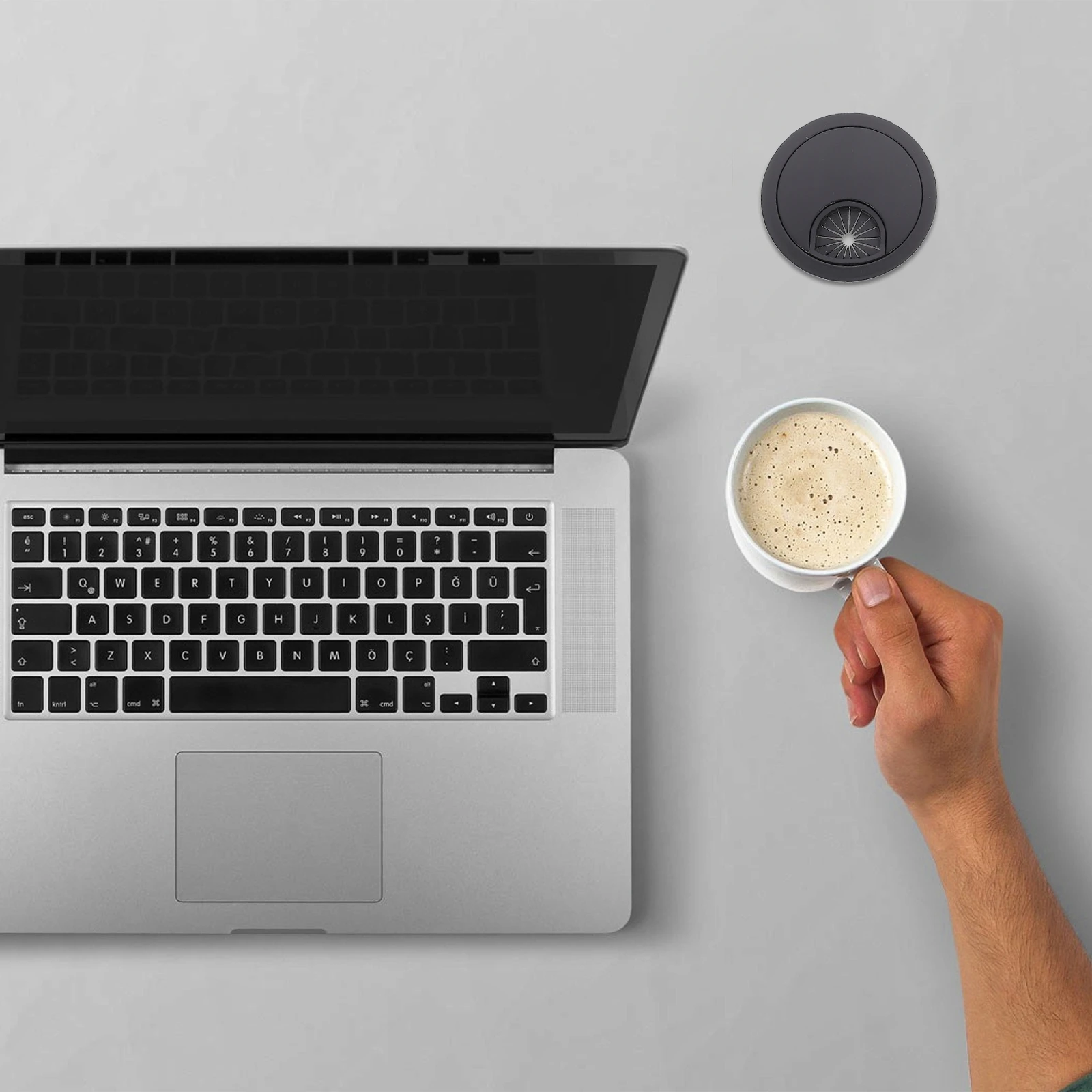 

3pcs Round Cable Hole Cover Zinc Alloy Wire Organizer Desk Grommet For Home Office Cord Management Box Table Decor