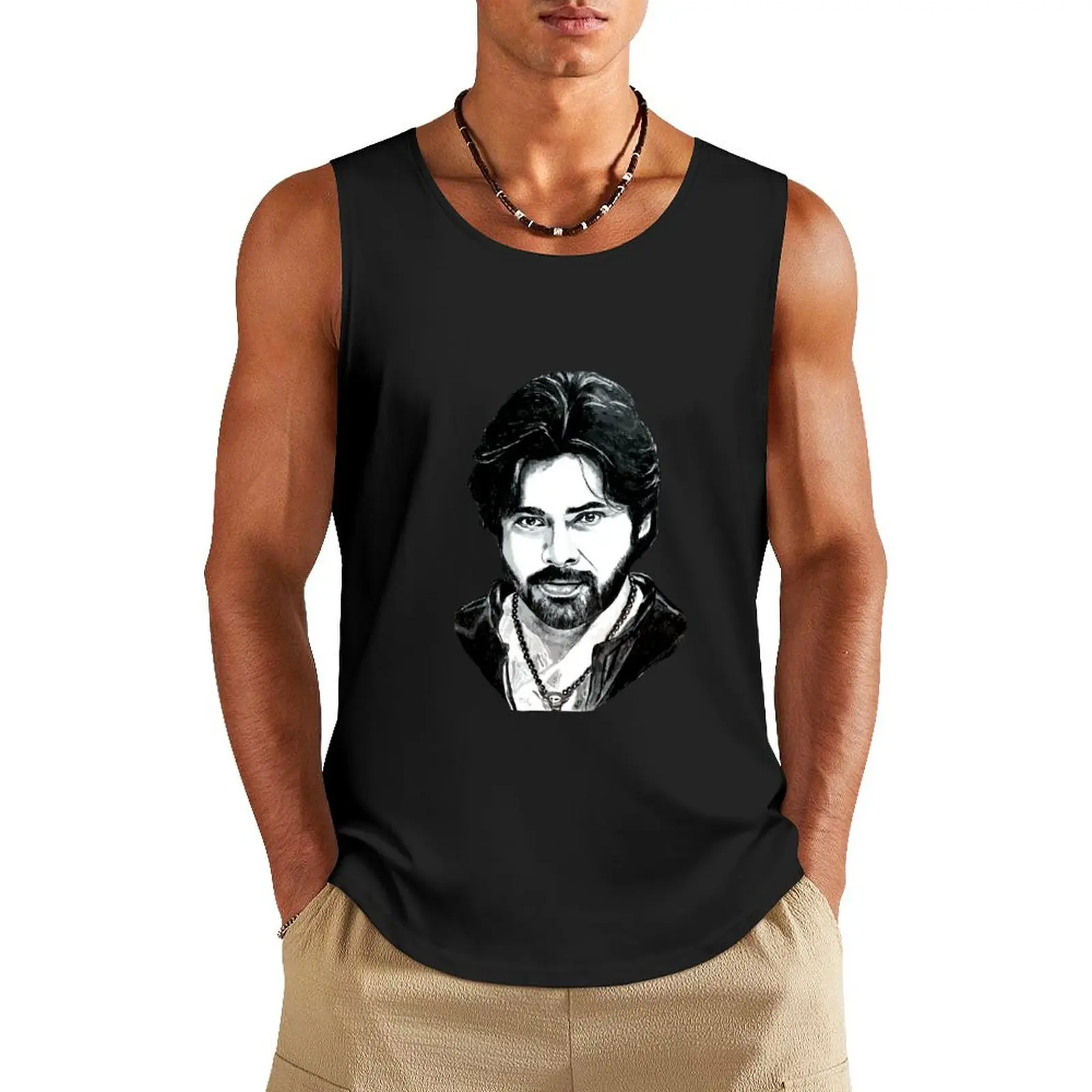 Pawan Kalyan Vector Art Tank Top t-shirt gym man Men's gym t-shirts