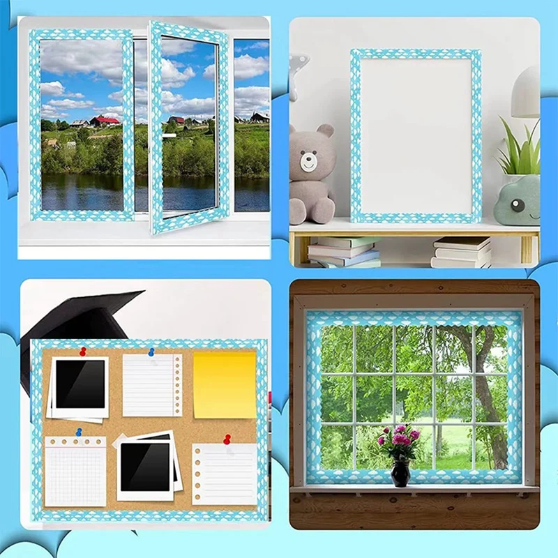 Scalloped Bulletin Board สติกเกอร์ขอบ Bulletin Board สติกเกอร์ขอบ Board Trim สําหรับตกแต่งห้องเรียน 32.8 ฟุต