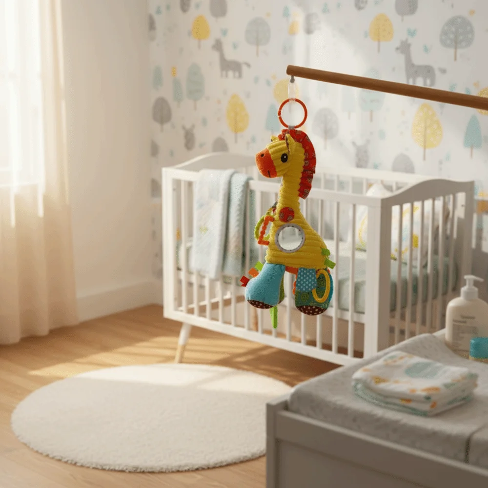 Soft Plush Soft Animal Handbells Cute Stuffed Animal Teether Baby Development Toys Handle Grip Stroller Mobile Toys Infant Crib