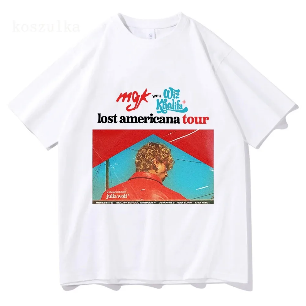MGK Lost Graphic T-shirt Cotton Causal Oversized Men Women Short Sleeve Streetwear Hip Hop Harajuku Comfort Female Male Clothing