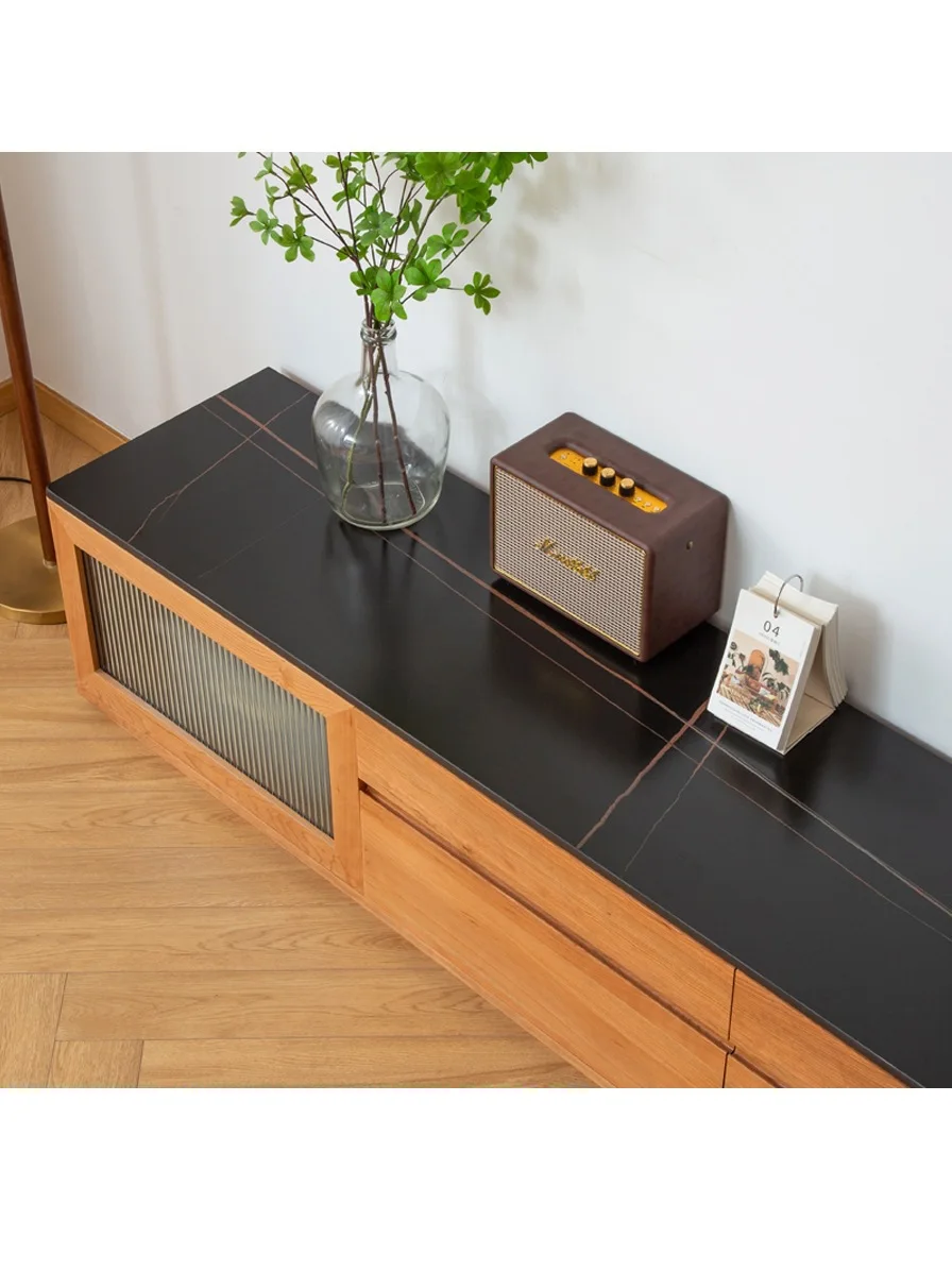 M  TV cabinet Solid wood household living room rock slab Audio-visual floor storage locker