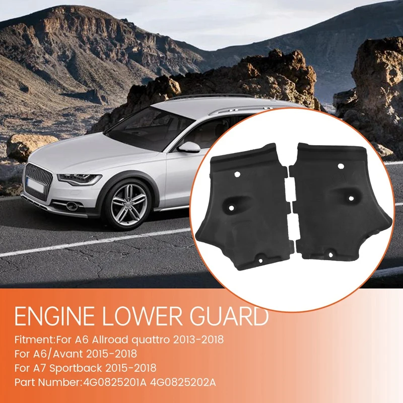 1 Pair Underbody Cover Engine Lower Guard 4G0825201A 4G0825202A For  A6/Avant A7 Sportback