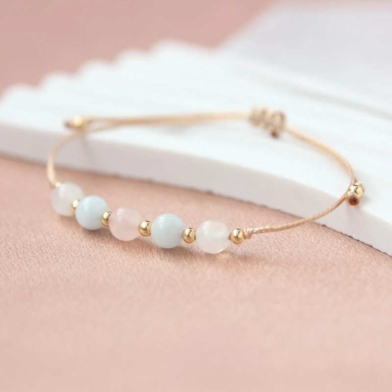 Custom Natural Healing Crystal Fertility Bracelet, Gift for First Time Mom To Be