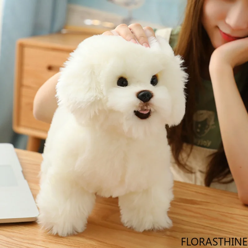 Simulation Bichon Toys Dog Doll Cute Sleeping Fidget Dog Toys Stuffed Puppy Soft Toy Interactive Accompany Pet Supplies Product