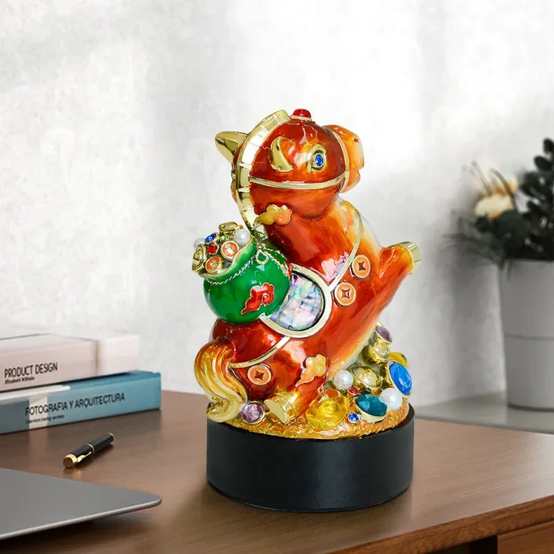 New Year Enamel Ornaments Lucky Mascot Crafts for TV Cabinet Porch Living Room Bogu Rack Home Decoration Festive Decor