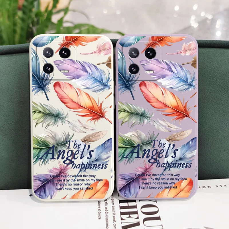 Funda de teléfono de Ángel colorida para Xiaomi Mi 15 14 14T 13 13T 12 12X 12T 12S 11 11T 10 10T 9 9T Pro Lite cubierta de silicona líquida