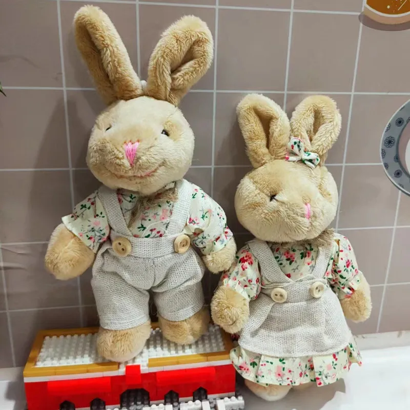 Cute Wear Clothes Bear Plush Cartoon Rabbit Pendant Doll Keychain Backpack Car Bag Decoration Key Ring Girls Gift image 4