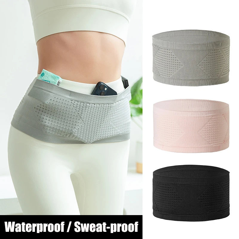 QUESHARK Waterproof Sweat-proof Running Mobile Phone Waist Bag Men Women Fitness Outdoor Sports Invisible Breathable Fanny Pack