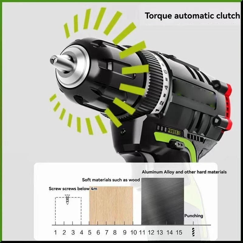 

Бесщеточная аккумуляторная дрель WU130X 12В, 40Нм, 2 скорости, со светодиодной подсветкой для сверления и закручивания шурупов по металлу и дереву
