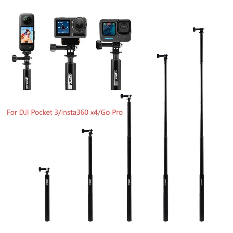 

132CM Selfie Stick for DJI Pocket 3/insta360 X4/Go Pro Retractable Invisible Selfie Stick Handheld Extendable Selfie Pole Access