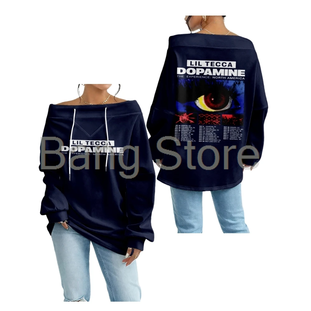 ลิล เทคก้า ดีโอปามีน เอ็กซ์เพิร์นซ์ ทัวร์อเมริกาเหนือเสื้อคอเรือผู้หญิงแขนยาวลำลองเสื้อผ้าสตรีท ‌