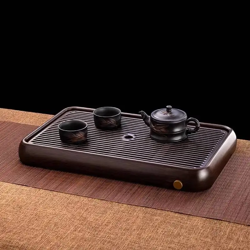 Wooden Serving Tea Tray Hospitality Coasters Ceremony Cafeteria Valet Tea Tray Chinese Rectangle Bandeja Madera Home Products