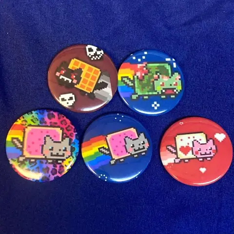 Nyan Cat Badge Cute Cartoon Rainbow Cat Meme Enamel Pins Button Pin Gifts for Cats' Lovers