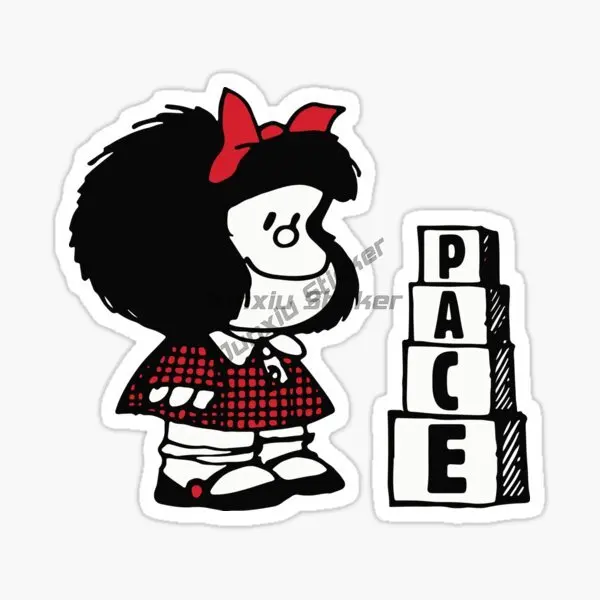 Mafalda Quino Comics Cute Catoon Sticker for Covered Scratch Decorate Window Car Truck Wall Room Table Fridge Decal Accessories