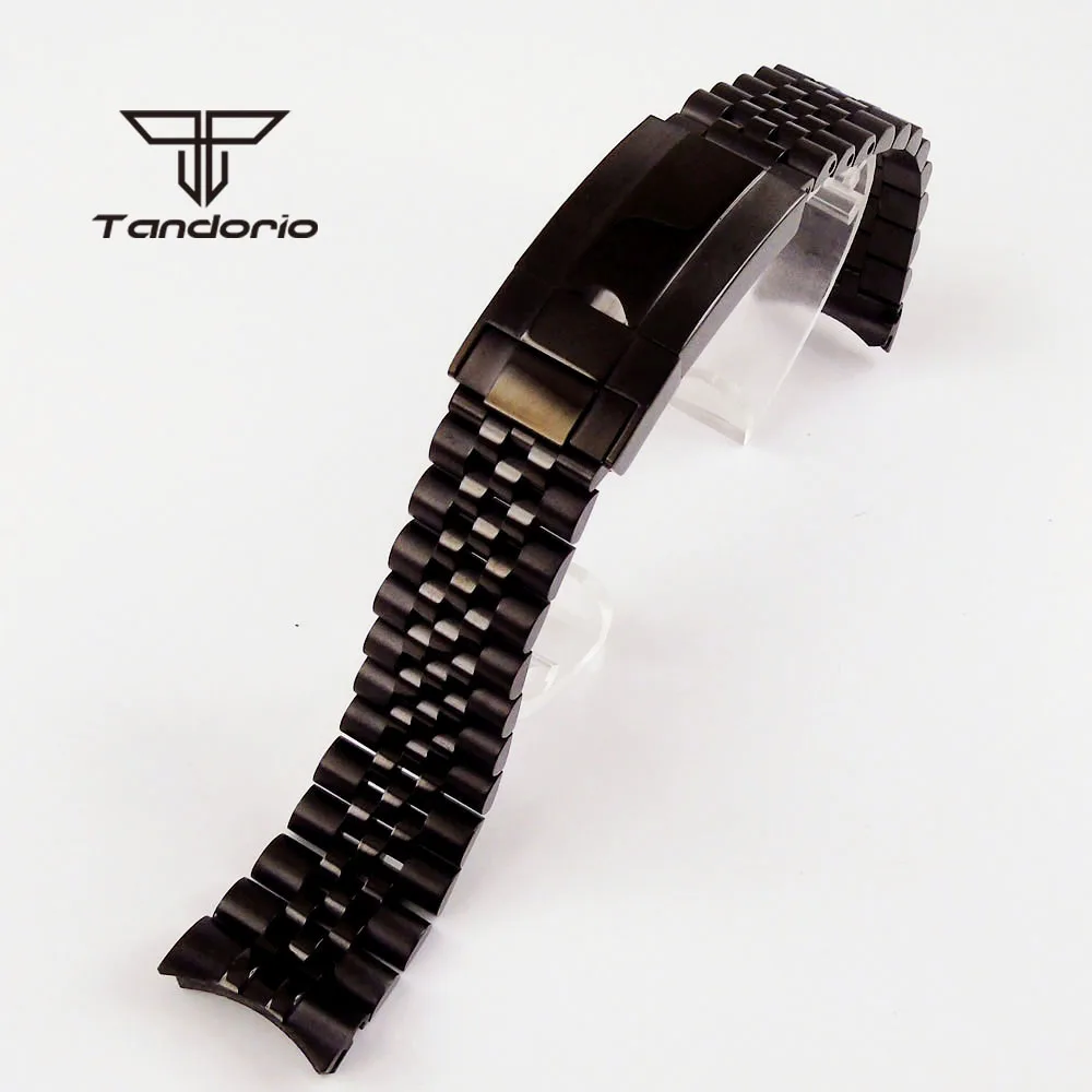 

20mm Width Black PVD Stainless Steel Jubilee Bracelet Bracelet Clasp Watch Parts Replacements