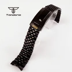 20mm Width Black PVD Stainless Steel Jubilee Bracelet Bracelet Clasp Watch Parts Replacements