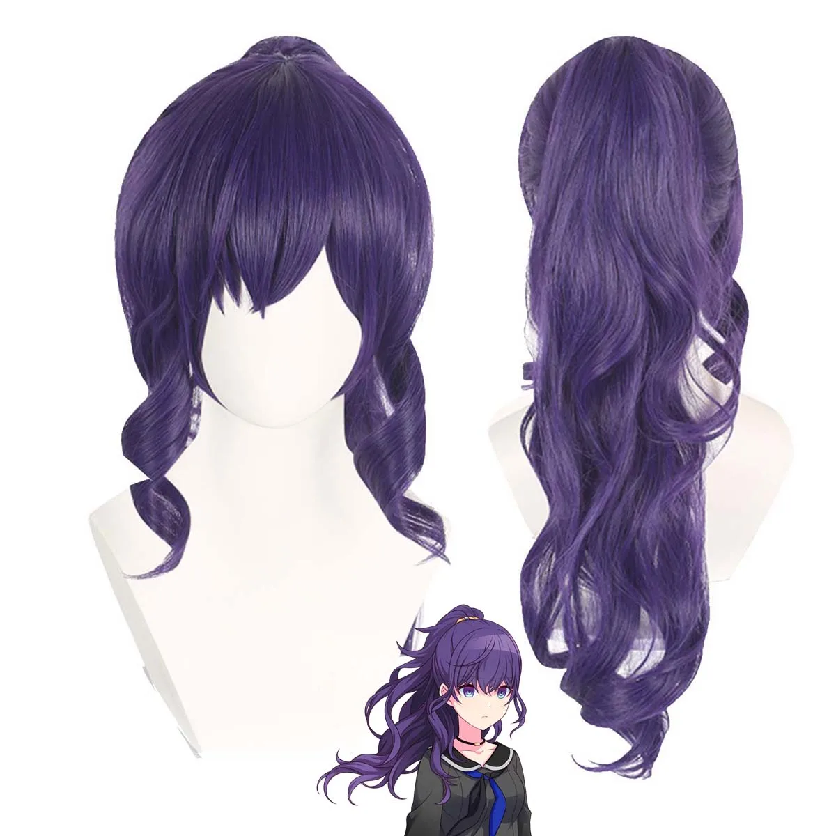 Women Project Sekai Colorful Stage Feat Asahina Mafuyu Purple Ponytail Cosplay Wig