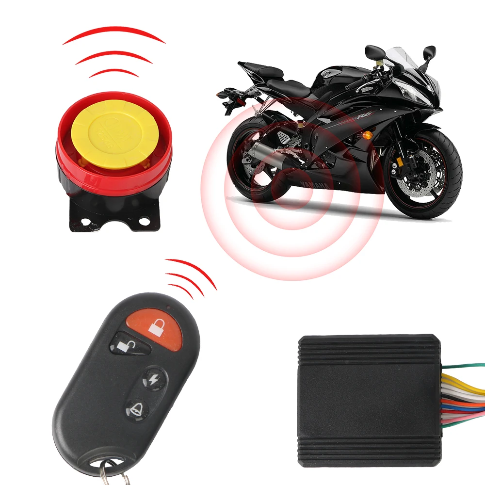 Remote Control Anti-theft Scooter Key Shell Engine Start Speaker 1Set 125db Motorcycle Bike Security Alarm System 12V