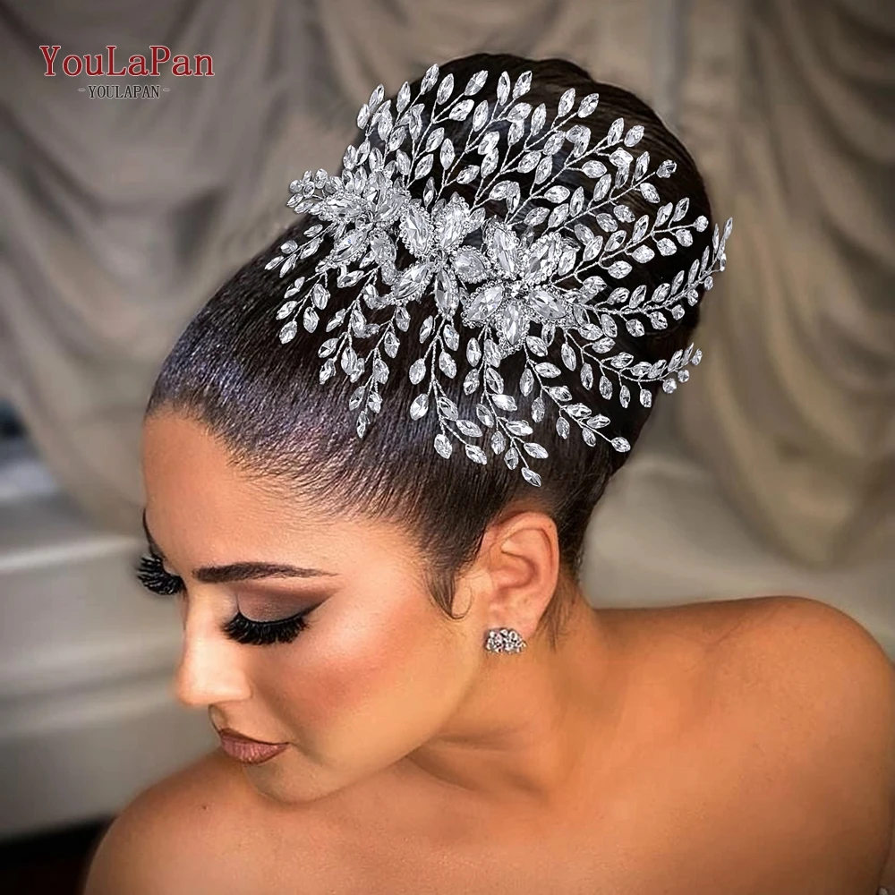 

YouLaPan Bride Rhinestone Headband Wedding Shiny Hair Accessories Ladies Handmade Holiday Gifts Party Trendy Headpiece HP852
