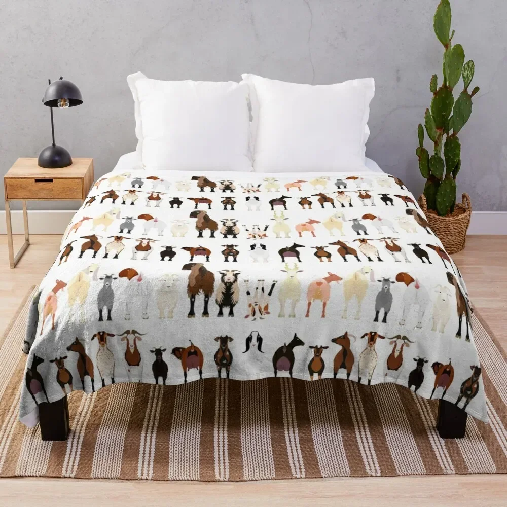 Goat Breeds Throw Blanket For Decorative Sofa Cute Plaid Extra Large Throw Blankets