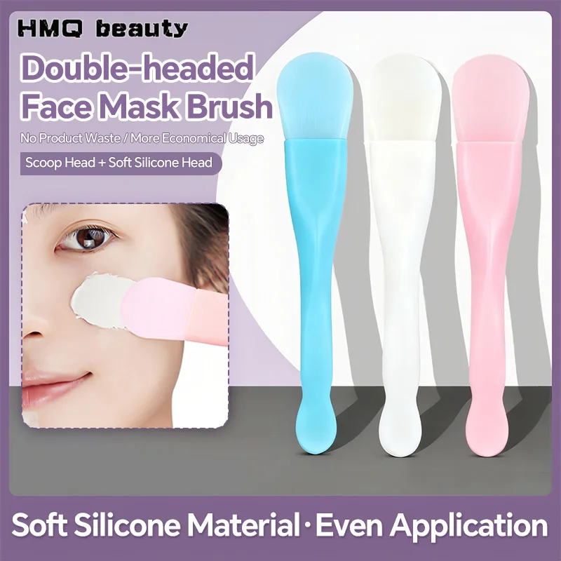 New Silicone Facial Mask Brush 2 in 1 Double-Head Manual Cleansing Brushes Facial Scrubber Mud Film Applicator Skin Care Tools