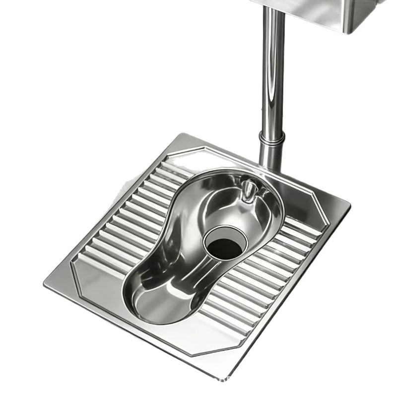 Squatting toilet, school prison toilet, detention center with S-bend deodorant 304 stainless steel squatting pit