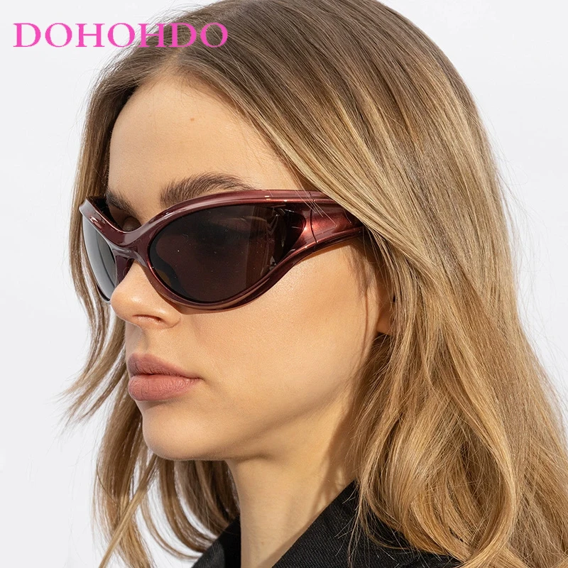 

DOHOHDO Y2k New Punk Sports Sunglasses For Men Women Luxury Brand Designer Sun Glasses Men's Fashion Vintage Shades UV400 Goggle