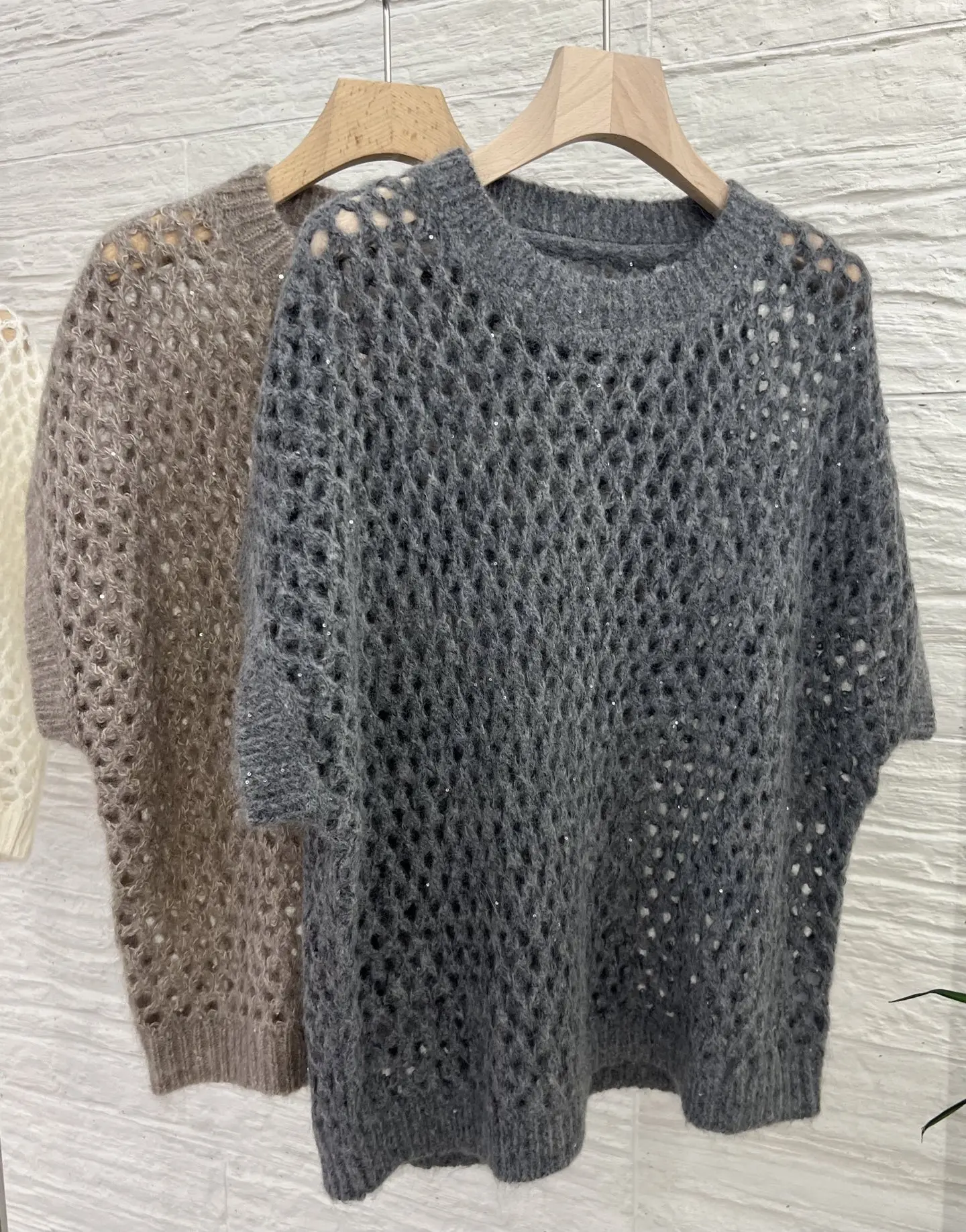 Dames vroege herfst nieuw hoogwaardig hol gebreid vest Modieus en veelzijdig casual