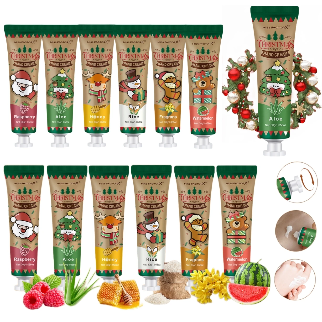 12-piece hand cream gift set, thank you gift pantyhose fillers, Christmas gift, dry hand scented hand cream, ladies gift