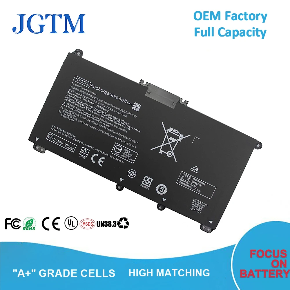 HT03XL OEM Factory HP Notebook Laptop Battery Computer for HP Laptop TPN-Q207/TPN-Q208/TPN-Q209/TPN-C135/TPN-C136/TPN-I130/I131