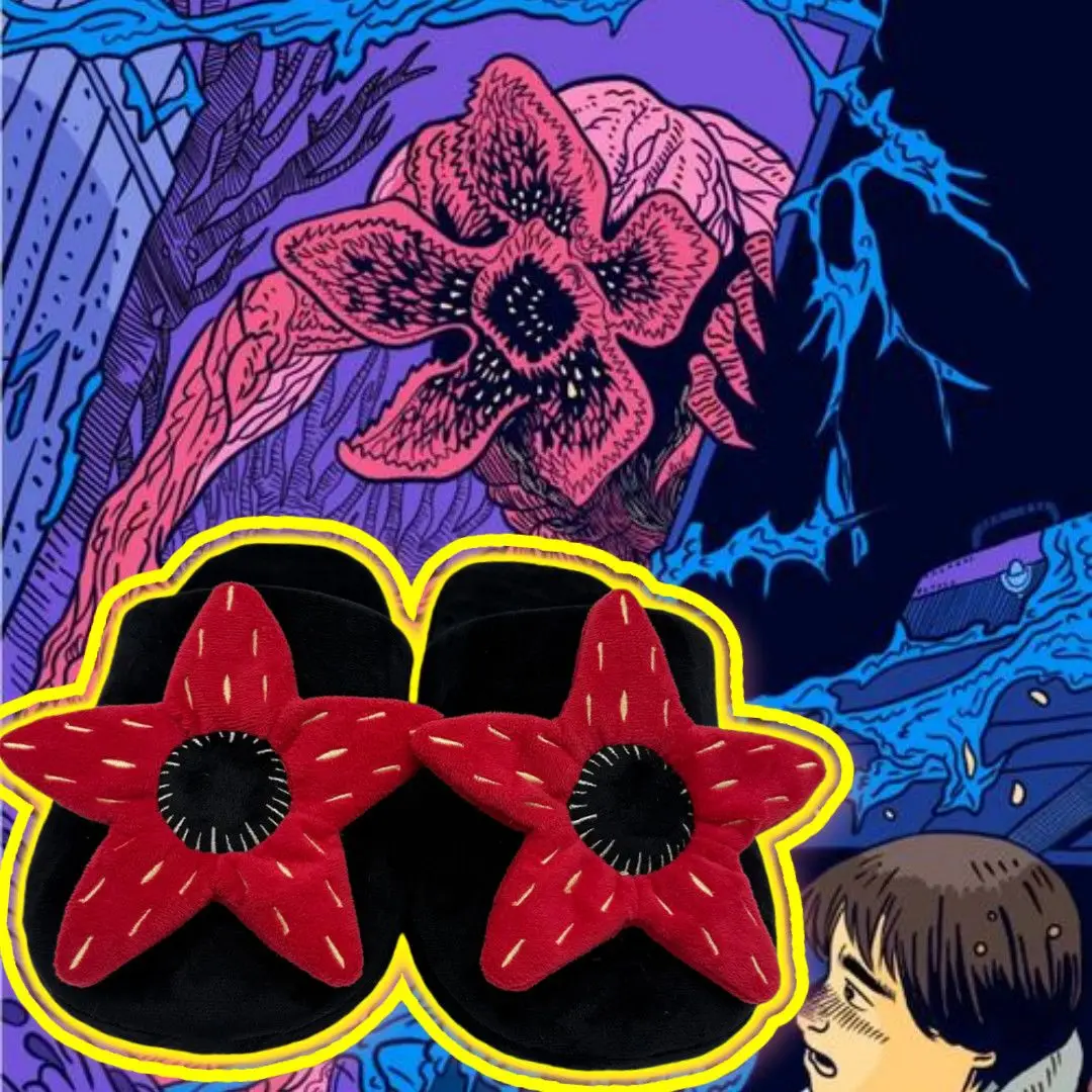 

New Demogorgon Plush Slippers Women Men Indoor Flower Fuzzy Shoes Simple Shoe Christmas Gifts