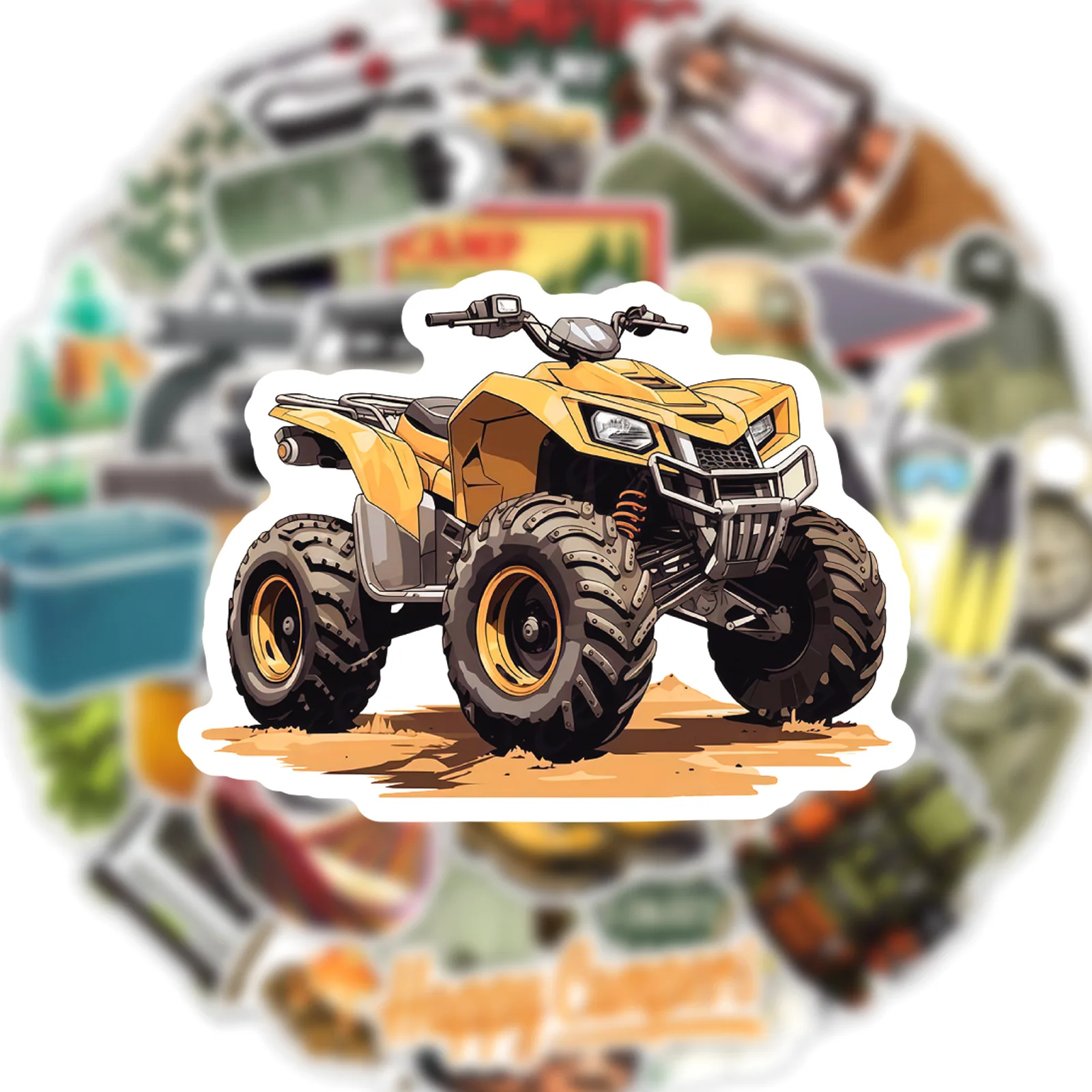 

50PCS Cartoon Outdoor Camping Stickers Camping Tent Decoration Car Mobile Phone Skateboard Water Cup Stickers Waterproof Gifts