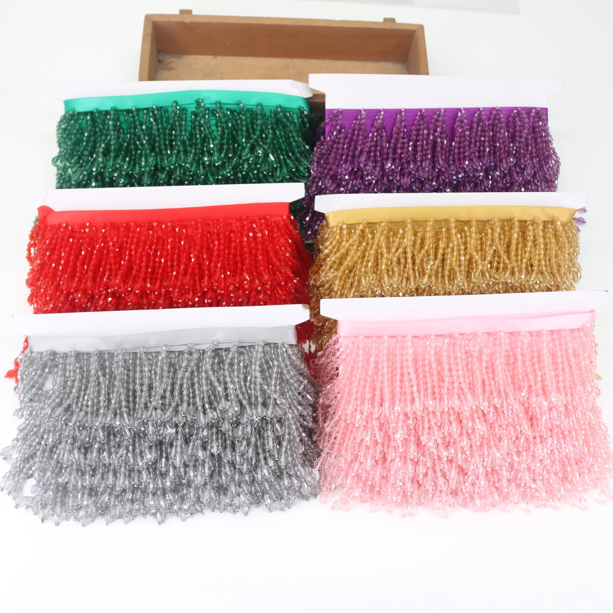 10 Yard 6cm Wide Beaded Fringe Fabric Tassel Trim Tassels Lace Clothes Needlework Decoration Accessories Decorative Brush DIY