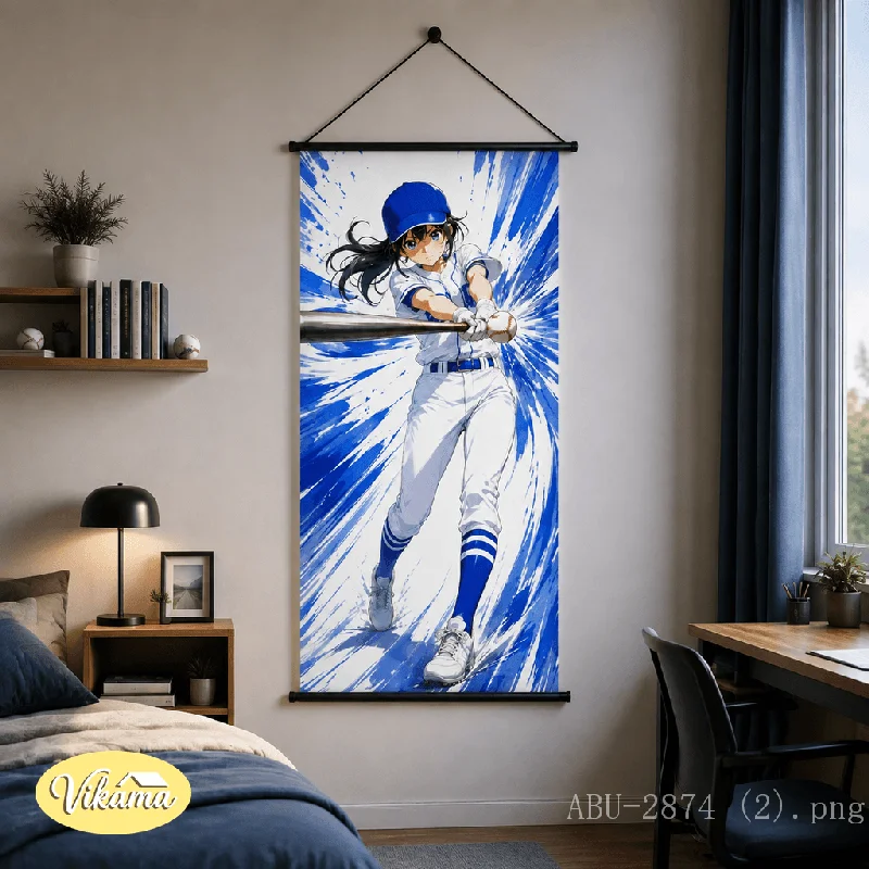 VIKAMA Athletic Anime Tapestry Wall Hanging Sports Boy High Jump Stadium Blue Sky Wall Art for Bedroom Dorm Home Decor Room